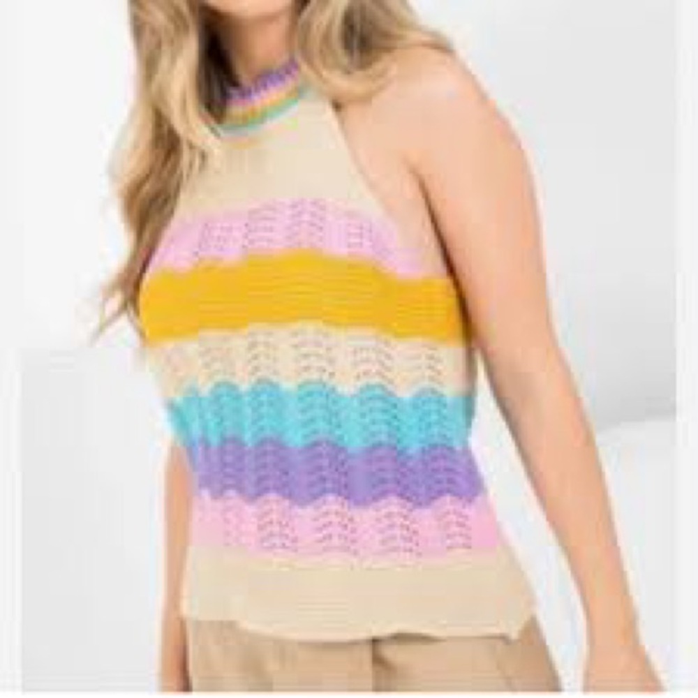Anthropologie THML Striped Halter Tank Top